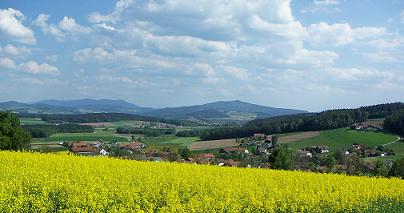 Blick auf die Bayerwaldberge